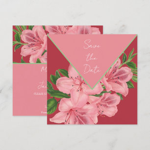 Chic Pink Hibiskus Save the Date