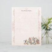 Chic Pink High Tea Party Monogramm Briefpapier (Stehend Vorderseite)