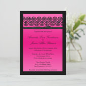 Chic Pink Hochzeit Einladung mit Bow (Stehend Vorderseite)