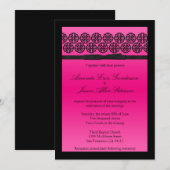 Chic Pink Hochzeit Einladung mit Bow (Vorne/Hinten)