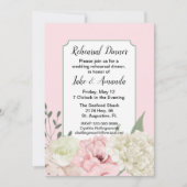 Chic Pink Hochzeitsessen Probe Einladung (Vorderseite)