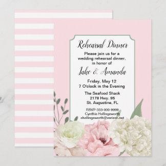 Chic Pink Hochzeitsessen Probe Einladung