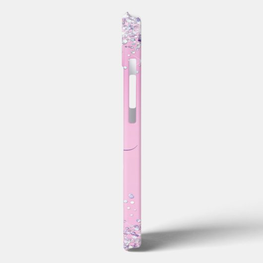 Chic Pink Holographic Glitz Glitzer Case-Mate iPhone Hülle (Rückseite / Links)
