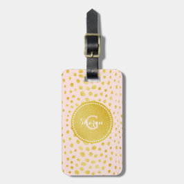 Chic pink Imitate Gold Glitzer Cheetah Print Monog Gepäckanhänger
