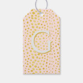 Chic pink Imitate Gold Glitzer Cheetah Print Monog Geschenkanhänger (Vorderseite)