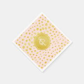 Chic pink Imitate Gold Glitzer Cheetah Print Monog Serviette (Ecke)