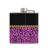 Chic Pink Jaguar Print Custom Flask Flachmann (Rückseite)