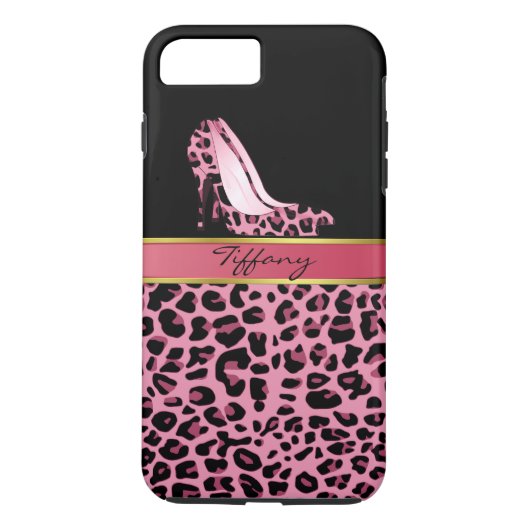 Chic Pink Jaguar Print iPhone 7 Plus Fall Case-Mate iPhone Hülle (Rückseite)