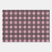 Chic Pink Kariert Buffalo Karo Mixed Muster Geschenkpapier Set (Vorderseite 3)