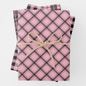 Chic Pink Kariert Buffalo Karo Mixed Muster Geschenkpapier Set (Beispiel)