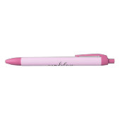 Chic Pink Lace Calligraphy name Kugelschreiber (Oberseite)