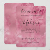 Chic Pink Lace Einladung (Vorne/Hinten)