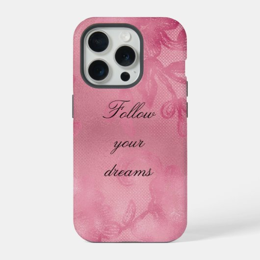 Chic Pink Lace iPhone Hülle (Rückseite)