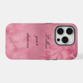 Chic Pink Lace iPhone Hülle (Rückseite (Horizontal))