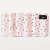 Chic Pink lackierte Aquarellfarben & Gold Dots Mon Case-Mate iPhone Hülle (Rückseite (Horizontal))