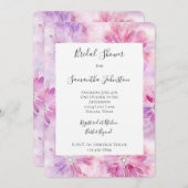 Chic Pink Lavender Floral Brautparty Einladung (Vorne/Hinten)