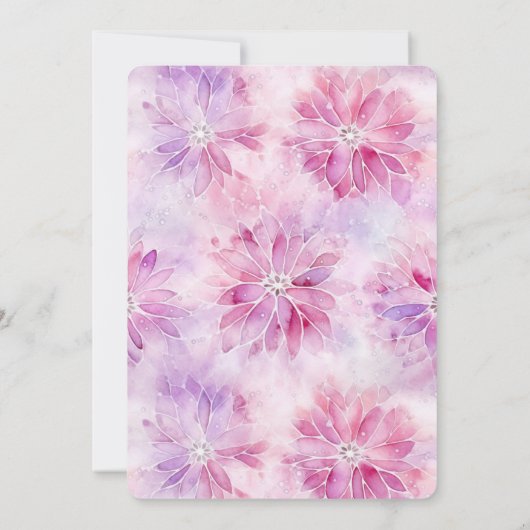 Chic Pink Lavender Floral Brautparty Einladung (Rückseite)