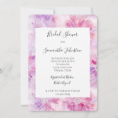 Chic Pink Lavender Floral Brautparty Einladung (Vorderseite)