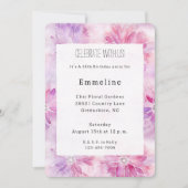 Chic Pink Lavender Floral Geburtstag Einladung (Vorderseite)