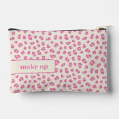 Chic Pink Leopard Muster Personalisiert Zubehörtasche (Rückseite)