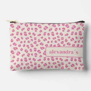 Chic Pink Leopard Muster Personalisiert Zubehörtasche