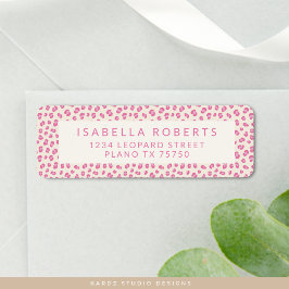Chic Pink Leopard Print Address Labels
