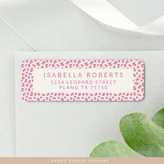 Chic Pink Leopard Print Address Labels