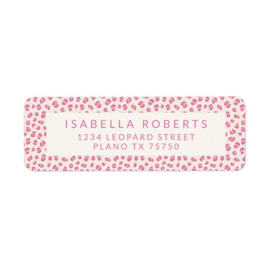 Chic Pink Leopard Print Address Labels (Vorne)