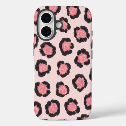 Chic Pink Leopard Print Case-Mate iPhone Hülle (Rückseite)