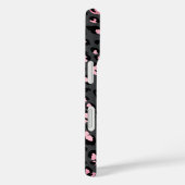 chic pink leopard print coquette bow monogram  Case-Mate iPhone hülle (Rückseite / Rechts)
