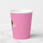 Chic Pink Leopard Print Heart Pappbecher (Links)