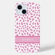 Chic Pink Leopard Print Personalisiert
