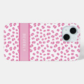 Chic Pink Leopard Print Personalisiert Case-Mate iPhone Hülle (Rückseite (Horizontal))