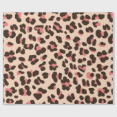 Chic Pink Leopard Print Wrapping Paper Geschenkpapier (Flach)