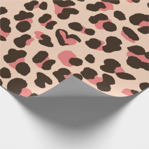 Chic Pink Leopard Print Wrapping Paper Geschenkpapier