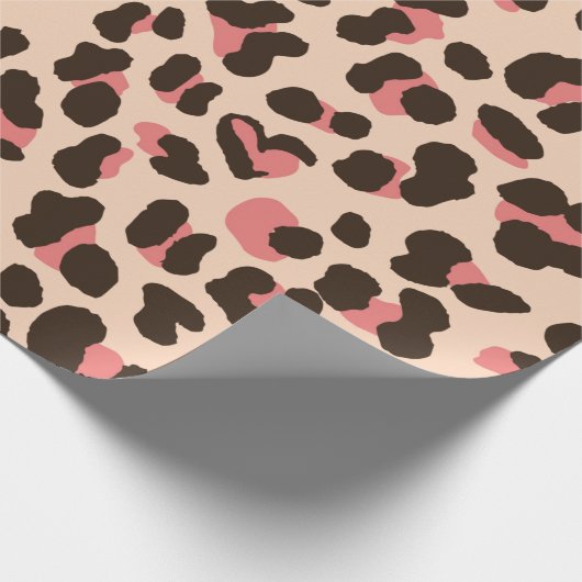 Chic Pink Leopard Print Wrapping Paper Geschenkpapier (Ecke)