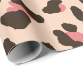 Chic Pink Leopard Print Wrapping Paper Geschenkpapier (Rolleneckpunkt)
