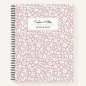 Chic Pink Leopard Skin Pattern Monogram Notizblock (Vorderseite)