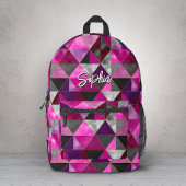 Chic pink lila grau geometrisch bedruckter rucksack