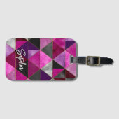 Chic pink lila grau geometrisch gepäckanhänger (Vorderseite (Horizontal))