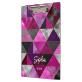Chic pink lila grau geometrisch klemmbrett (Links)