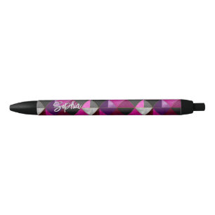 Chic pink lila grau geometrisch kugelschreiber