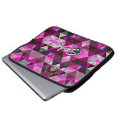 Chic pink lila grau geometrisch laptopschutzhülle (Vorne Knopf)