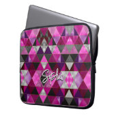Chic pink lila grau geometrisch laptopschutzhülle (Vorderseite Links)