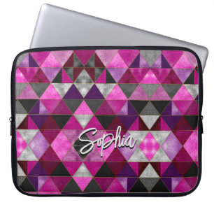 Chic pink lila grau geometrisch laptopschutzhülle