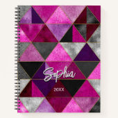 Chic pink lila grau geometrisch notizblock (Vorderseite)