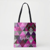 Chic pink lila grau geometrisch tasche (Vorderseite)