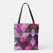 Chic pink lila grau geometrisch tasche (Rückseite)