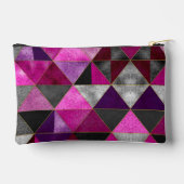Chic pink lila grau geometrisch zubehörtasche (Rückseite)