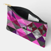 Chic pink lila grau geometrisch zubehörtasche (Offen)